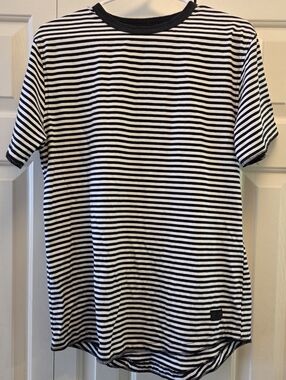 Black & White Striped Men's Crew Neck T-Shirt